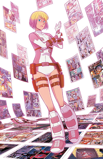 gwenpool, art, pink HD phone wallpaper