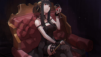 Red Eyes Yor Forger Anime Girl With Glass Spy x Family HD wallpaper