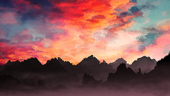 Sky Painting Mountains Landscape , sky, landscape, painting, artist, artwork, digital-art, mountains HD wallpaper
