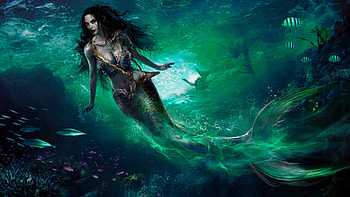 Alluring siren, Moving sirens, Abstract backgrounds, Mysterious beauty HD wallpaper
