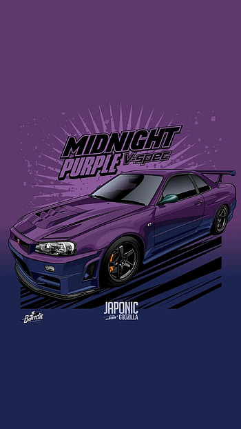 Nissan Skyline R34, car, midnightpurple HD phone wallpaper
