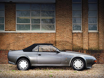 Auto, Aston Martin, Cars, Building, Grey, Side View, V8, Volante, 1988 HD wallpaper