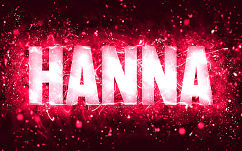 Happy Birtay Hanna, , pink neon lights, Hanna name, creative, Hanna Happy Birtay, Hanna Birtay, popular american female names, with Hanna name, Hanna HD wallpaper