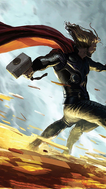 Thor with hammer, thor, anime, record of ragnarok HD phone wallpaper