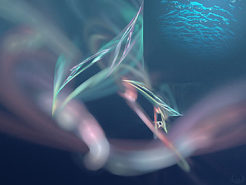 Dive, blue, abstract, 3d, digital art, fractal HD wallpaper