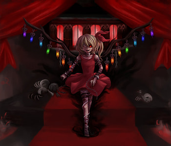 Flandre Scarlet[], scary, eyes, scarlet, anime, rainbow, flandre, , blood, winds HD wallpaper