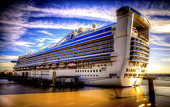 CARIBBEAN PRINCESS, ship, clouds, caribbean, princess, cruise ship HD wallpaper