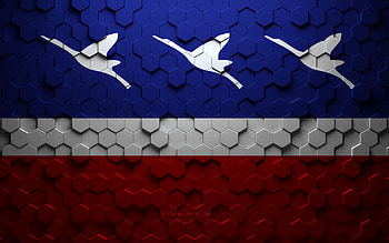 Flag of Guaratingueta, honeycomb art, Guaratingueta hexagons flag, Guaratingueta 3d hexagons art, Guaratingueta flag HD wallpaper