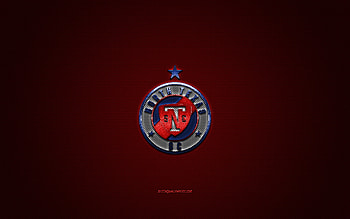 North Texas SC, American soccer club, blue logo, red carbon fiber background, USL League One, soccer, Texas, USA, North Texas SC logo HD wallpaper