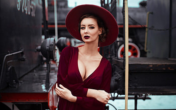 Model, women, girl, hat HD wallpaper