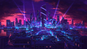 Megapolis, Neon Skylines HD wallpaper