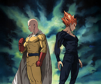 Anime, One-Punch Man, Saitama (One-Punch Man), Garou (One-Punch Man) HD wallpaper
