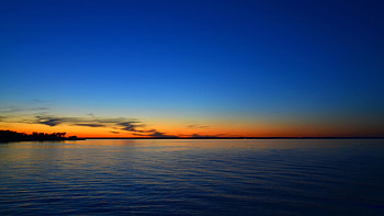 Sea Skyline Sunset, sunset, sea, nature HD wallpaper