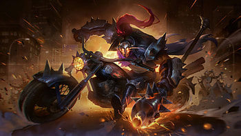 Jax Rides Into Battle - League of Legends, video game, League Of Legends, Jax (League Of Legends), motorcycle HD wallpaper