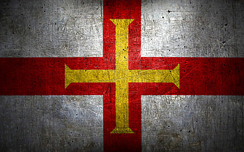 Guernsey metal flag, grunge art, European countries, national symbols, Guernsey flag, metal flags, Flag of Guernsey, Europe, Channel Islands, Guernsey HD wallpaper