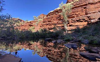 Knox Gorge, Karijini National Park, Western Australia, sky, rocks, water, cliff, reflections HD wallpaper