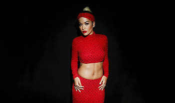 Red dress, Rita Ora, 2019 HD wallpaper