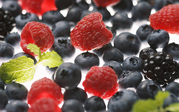 Fruits, Food, Background, Raspberry, Bilberries, Berries HD wallpaper