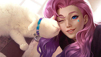 Cat KDA Seraphine League Of Legends HD wallpaper