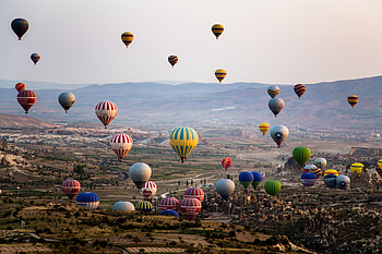 Hot Air Balloon, Cappadocia adventure, Beautiful landscapes, Aerial exploration HD wallpaper