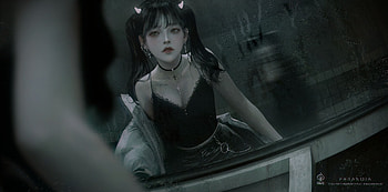 Paranoia, dark, black, fantasy, girl, shal e HD wallpaper