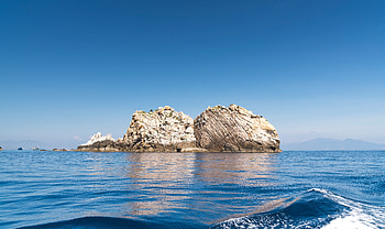 Rocks of sea, blue sea, nature HD wallpaper