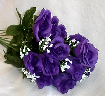 Roses for Beth, purple, white, roses, green, flowers HD wallpaper