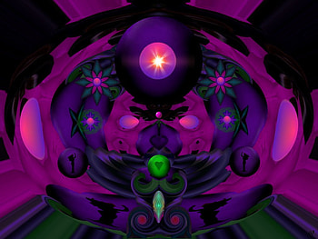 Purple Energy, eye candy, abstract, 3d, fractal, collage HD wallpaper