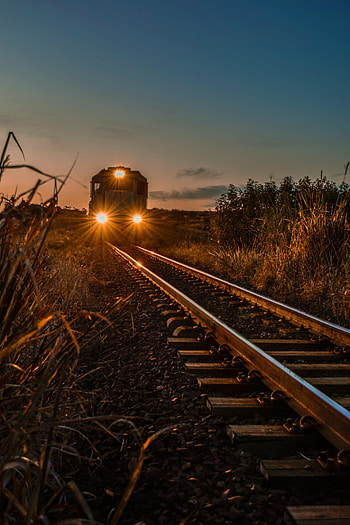 Dark, Evening, Glow, Railway, Train HD phone wallpaper