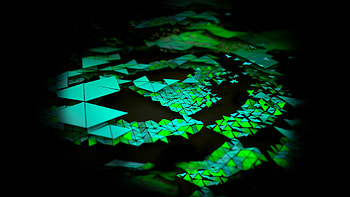Artistic Green Blue Triangle Shapes Dark Background Minimalist Minimalism HD wallpaper