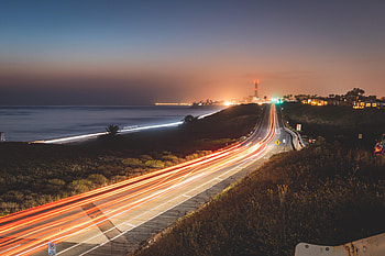 Night, Dark, Road, Long Exposure, Night City HD wallpaper