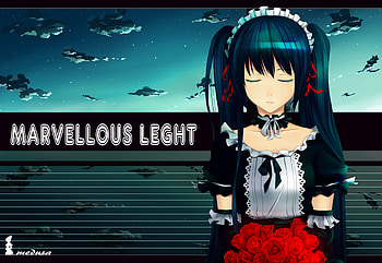 Marvellous Light, cute, ribbons, stars, vocaloid, dress, beauty, miku, vocaloids, hatsune, twintails, stunning, sexy, roses, hatsune miku, hot, beautiful, anime girl, choker, clouds, tagme, sky HD wallpaper