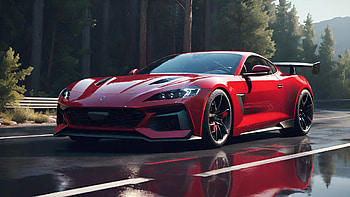 Sports car on the road, vehicle HD wallpaper