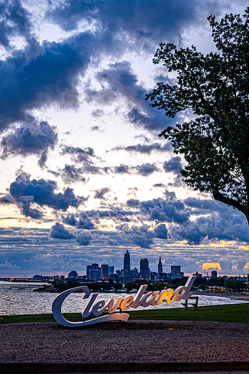 Cities, Usa, City, Coast, Inscription, United States, View, Cleveland HD phone wallpaper