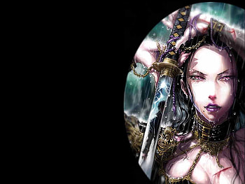 Drain, comic, fantasy, female HD wallpaper