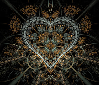 Abstract, Pattern, Fractal, Heart, Intricate, Confused HD wallpaper