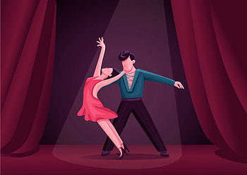 Rumba Dance, Couple Flat Color, Latino Ballroom Dance, Vector Illustration HD wallpaper