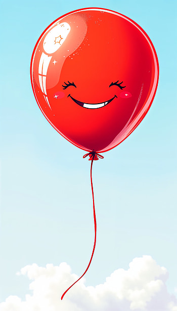 Cheerful Balloon: A Fun Delight, balloon, cartoon HD phone wallpaper