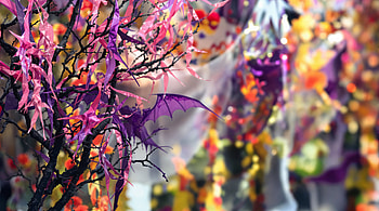 Vibrant Halloween Decorations - Ultra, halloween decorations, halloween, christmas ornaments, purple, Autumn HD wallpaper