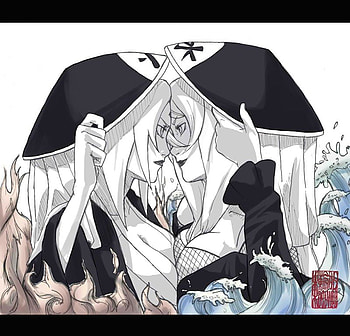 Tsunade & Mei, females, face to face, hokage, long hair, shinobi, tsunade, kages, water, terumii mei, hats, naruto shippuden, senju tsunade, tsunade senju, anime, naruto, mizukage, fire HD wallpaper