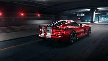 Sports, Night, Cars, Asphalt, Sports Car, Side View, Dodge, Tunnel, Dodge Viper Srt HD wallpaper