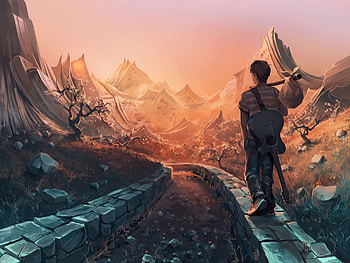 Art, Journey, Guitar, Guy HD wallpaper