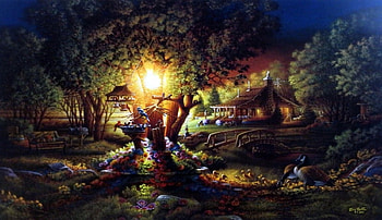 The Colors of Spring, night, attractions in dreams, garden, paintings, beautiful, spring, houses, love four seasons, animals, trees, draw and paint, nature HD wallpaper