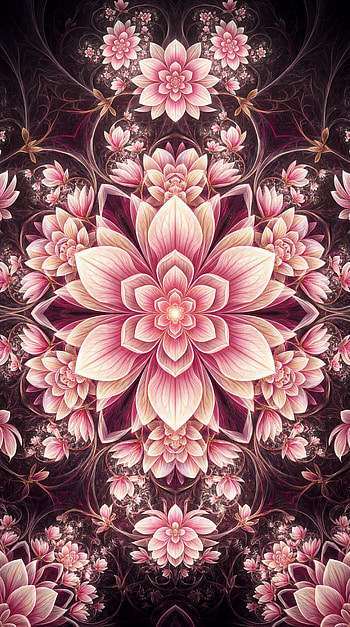 Midnight Magnolia Bloom — , Flower, Lotus, Mandala, Fractal HD phone wallpaper