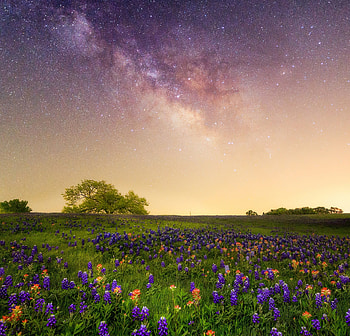 Landscape Night stars, Landscape, Nature, stars, Night HD wallpaper