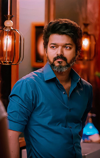 Beast Vijay, dress_shirt, blue, thalapathy, beastmode, master HD phone wallpaper