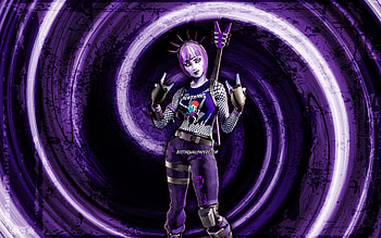 Dark Power Chord, violet grunge background, Fortnite, vortex, Fortnite characters, Dark Power Chord Skin, Fortnite Battle Royale, Dark Power Chord Fortnite HD wallpaper