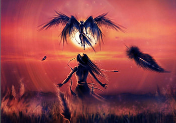 Radiance of an Angel, wings, sky, angel, sun, sunset HD wallpaper