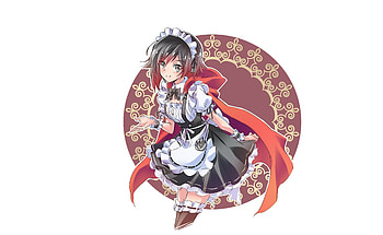 Cute, Ruby rose, maid's outfit, anime girl HD wallpaper