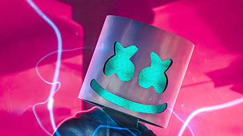 Marshmello Glow , marshmello, music, mask, neon HD wallpaper